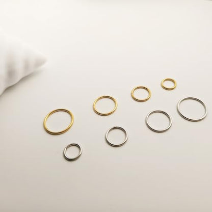 4/8Pcs 20G 18G 16G Nose Rings Hoops Surgical Steel | Nose Seamless Hinged Clicker Segment Septum Lip Rings Conch Tragus Cartilage Daith Rook Piercing Jewelry 6mm 8mm 10mm 12mm - color: Silver&Gold, size: 20G*(6/8/10/12mm)-8pcs
