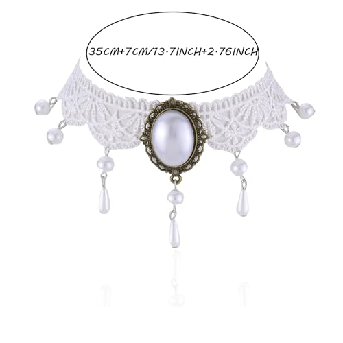 Vampire Choker Necklace for Women Gothic Lace Choker Necklace Y2K Goth Red Black Zirconia Pendant Necklaces Halloween Dark Bridal Vampire Costume Jewelry Accessories - style: Style-F