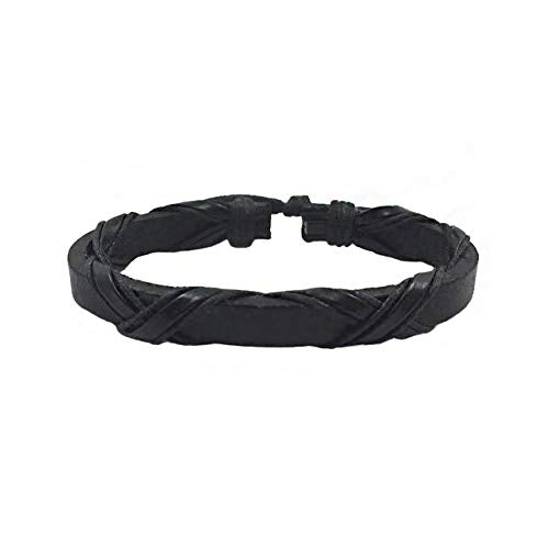 6-12PCS Braided Faux Leather Bracelet Punk Cuff Wrap Bracelets for Men Women Adjustable - color: F:10pcs
