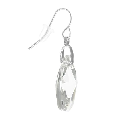 Sparkling Austrian Clear Crystal 22mm Teardrop Pear Dangle Earrings, Pierced or Clip On, Hypoallergenic Gold or Silver, Gift for Her - style: platinum wires