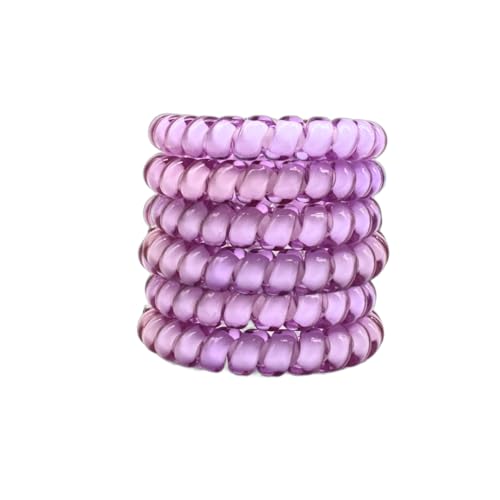 Lindo Large Swirlydo Coil Hair Ties (Light Purple, 6 Pack) | Premium Waterproof Coil Hair Ties, No Pony Line, No Headaches, No Slip, Strong Gentle Accessory for Women, Multi-colored - color: Light Purple (6Pcs)