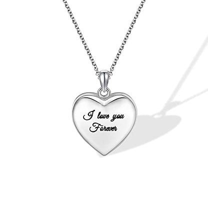 AILIN Heart Tree Of Life Necklace With Photo 925 Sterling Silver/Brass Customize Photo Pendant With Chain Back Engraved Locket With Picture Gifts For Women Mom Daughter Grandma