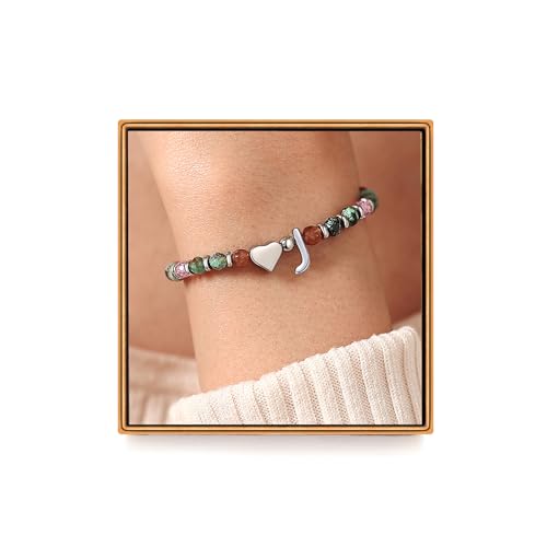 Heart Initial Bracelets for Teen Girls, Teen Girl Gifts Trendy Stuff, Christmas Stocking Stuffers for Kids, Unique Gifts for Teenage Girls on Birthday Graduation - style: J
