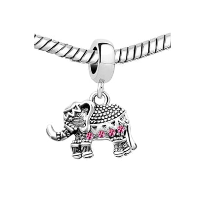 KunBead Elephant Birthstone Dangle Bead Birthday Charms Compatible with Pandora Bracelet for Women - color: October
