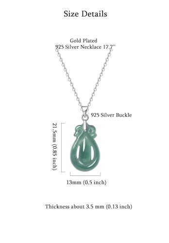Real Green Jade Pendant Necklace for Women Donut/Heart/Clover/Teardrop/Rose/Lotus Flowers Genuine Jadeite Jewelry with Gold Plated 925 Sterling Silver Chain - style: Teardrop Silver Necklace