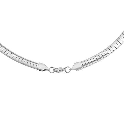 Italian Omega Chain Necklace - color: Silver, size: 6mm