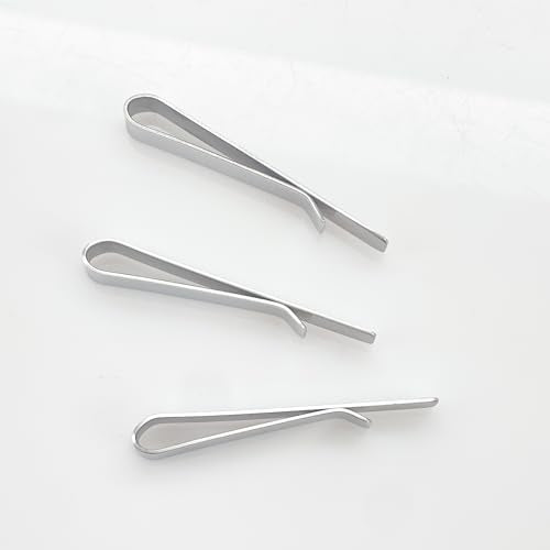 Men’s Stainless Steel Tie Clip Set – Set of 3 Classic Tie Bars – Durable, Rust-Resistant Dress Accessories for Work, Weddings & Everyday Wear