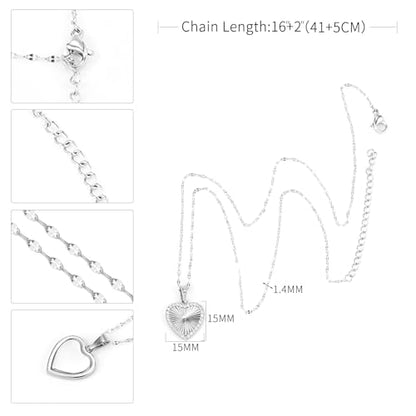 16 Inch Women's Pendant Necklace Chains - 5 Different Pendant Designs, Dainty Adjustable Chains(Gold/Silver) - color: silver