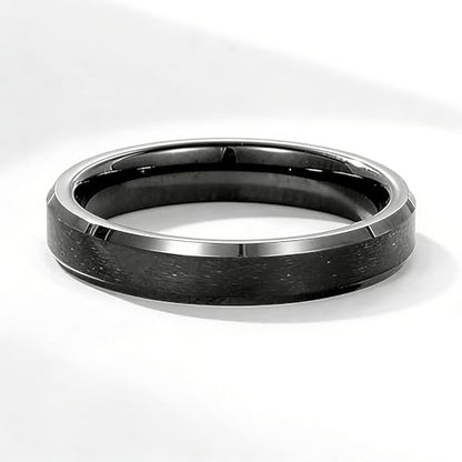 Stainless Steel Wedding Band Ring For Men Women | Sandblasted matte finish, 4mm/6mm/8mm widths, steel/black/gold-tone colors, everyday wear, wedding - color: Matte-4mm-Black