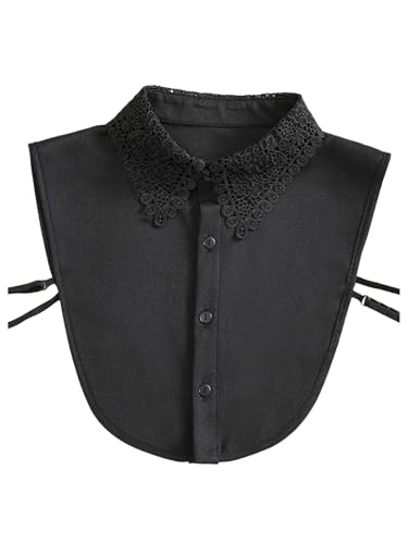 Verdusa Women's Fake Collar Detachable Dickey Collar Half Shirts Blouse - color: Butterfly Black