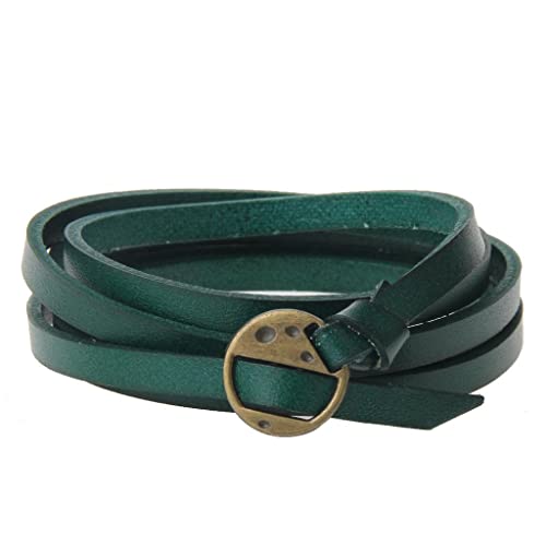 Fashion Multilayer Bracelet Leather Bangle Leather Wrap Bracelet Charm Bracelets Vintage Five Laps Handmade Suitable for Men Personal - color: Green