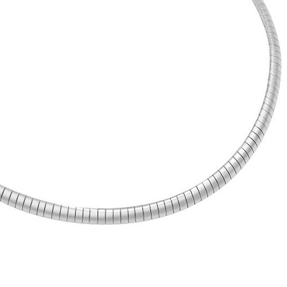 Italian Omega Chain Necklace - color: Silver, size: 6mm