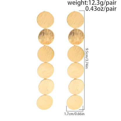 Gold Disc Tassel Dangle Drop Earrings for Women Layered Sequins Dangling Earring Sparkling Hanging Statement Jewelry Gift - color: gold2