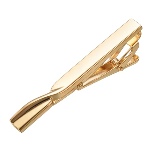 Yoursfs Black Matte Skinny Tie Clips For Men Classic Shiny Tie Bars Stainless Steel Personalized Tie Clip Suitable for Wedding Anniversary Business - style: Skinny Gold Tie Clips