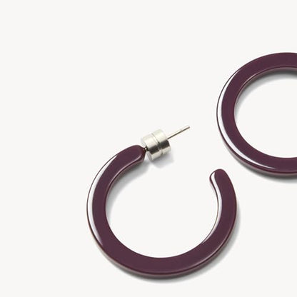 Circle Hoop Earrings Acetate Resin Fashion Jewelry for Women - color: Royal Peony, size: Mini