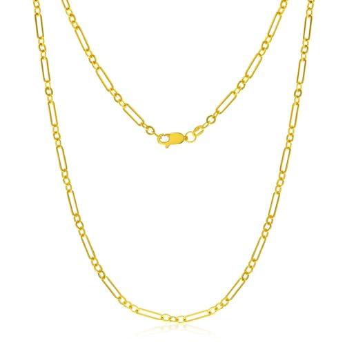 14K Gold Filled Paperclip Chain Necklace for Women – Hypoallergenic Tarnish Resistant Layering Necklace – 16 to 22 Inch - color: Paperclip Alternating 18" - 3mm