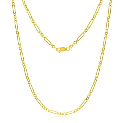 14K Gold Filled Paperclip Chain Necklace for Women – Hypoallergenic Tarnish Resistant Layering Necklace – 16 to 22 Inch - color: Paperclip Alternating 22" - 3mm