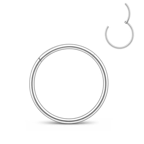 22g Steel Thin Tiny Hinged Clicker Nose Ring Sleeper Earring Hoop