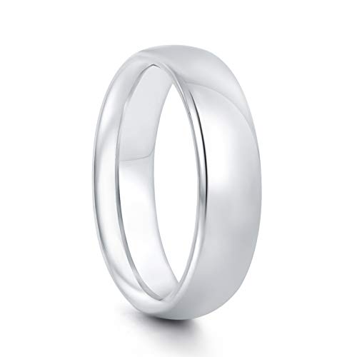 KAZITSAN 2mm 4mm 6mm Stainless Steel Rings for Women Men High Polish Plain Dome Silver/Gold/Rose Gold Wedding Band Comfort Fit - color: 6mm-Silver