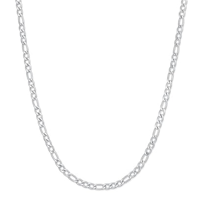 EVE'S ADDICTION Men's 6mm Stainless Steel Figaro Chain - Men's Necklaces - Birthday Gift for Him - Gift for Boyfriend - Gifts for Him