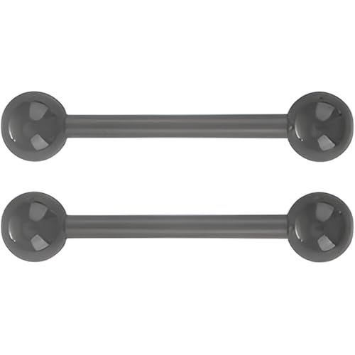 Barbell Piercing Set for Women Men 14 G Hypoallergenic Nipple Piercings Flexible Acrylic Tongue Ring Jewellery Bars Kit Long Stud Cute Body Jewelry 2 pcs Length 16 MM - color: Black