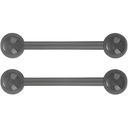 Barbell Piercing Set for Women Men 14 G Hypoallergenic Nipple Piercings Flexible Acrylic Tongue Ring Jewellery Bars Kit Long Stud Cute Body Jewelry 2 pcs Length 16 MM - color: Black