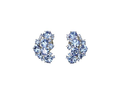 Faship Gorgeous Clip Ons Floral Earrings - color: Light blue