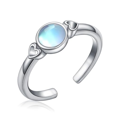 Midari Toe Rings for Women 925 Sterling Silver Hypoallergenic Adjustable Open Band Ring for Women Summer Beach Open Toe Jewelry Foot Jewelry - color: double-heart, size: Adjustable