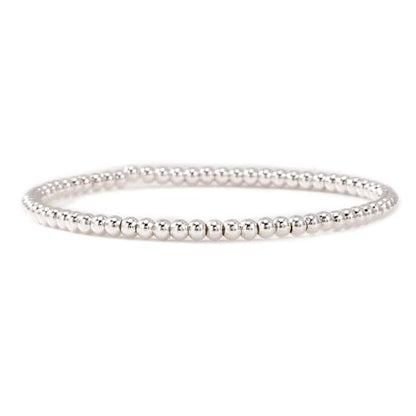 5Pcs Stack Gold Plated Ball Beaded Bracelets Set for Women, Boho Handmade Colorful Glass Pearl Stretch Accessories Jewelry, Summer Beach Daily Wear Holiday Friendship Gift - color: Silver