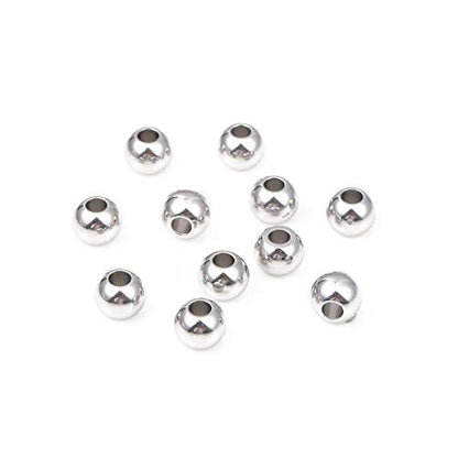 Stainless Steel Spacer Beads 8x6mm Round Loose Charm Caps Beads for DIY Jewelry Making 50pcs with 3mm Hole - color: 8x6mm 3mm