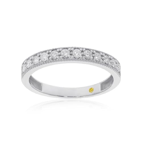 Lab Grown Diamond Band | 1/10 - 1 1/2 CTW 10K White, Yellow or Rose Gold | Vintage Inspired Womens Wedding, Promise & Anniversary Ring | Certified GH Color VS SI Clarity by Gemmologist - color: White Gold, size: 5.5