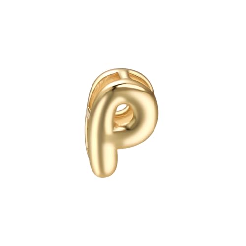 Initial Pendant Gold DIY Name Necklace Accessories Suitable for 1mm Chain - style: Letter-P