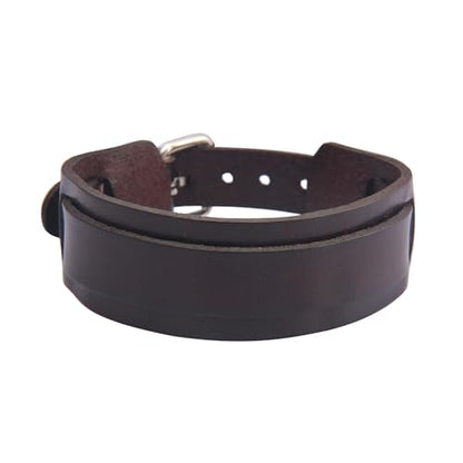 JAOYU Punk Leather Cuff Bracelet Goth Leather Wristband Rock Bracelet Biker Bracelet for Men Leather Armband Black Handmade Jewelry - color: Goth Men Bracelet