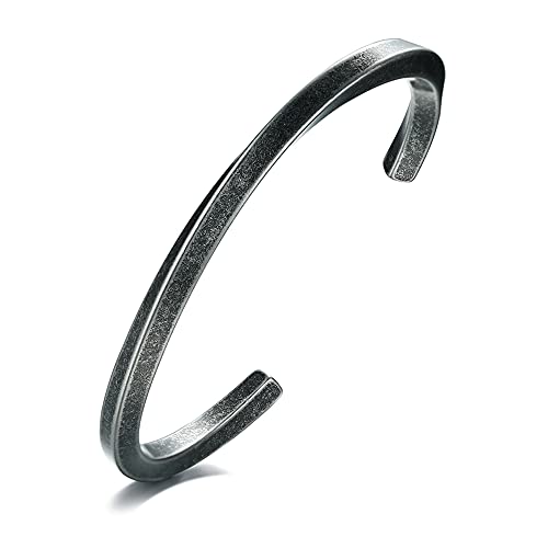 VNOX Bracelet for Men Women | Mens Stainless Steel Cuff Bracelet Bangle Twist Mobius Endless Love Bracelet | Christmas Birthday Gift for Men Women - color: Silver Grey, size: [Medium] Fit 6-6.5" Wrist