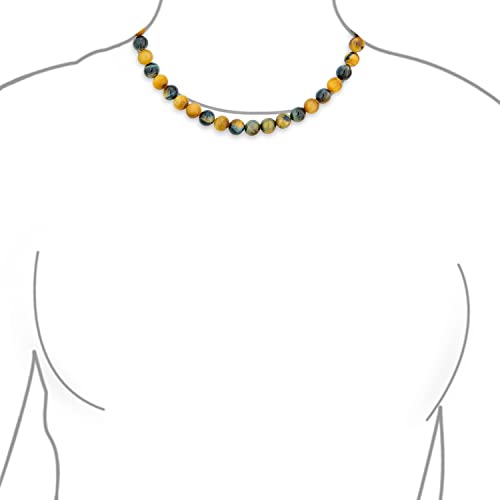 Classic Color Gemstones Ball Bead Strand Necklace Toggle Clasp 10MM - color: Brown Sardonyx