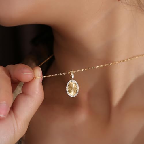 16 Inch Women's Pendant Necklace Chains - 5 Different Pendant Designs, Dainty Adjustable Chains(Gold/Silver) - color: gold4