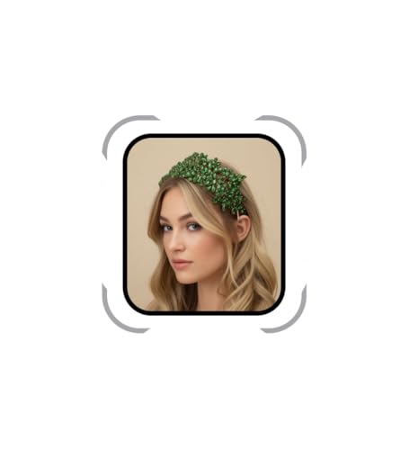Bridal Crystal Headband for Wedding Party Silver Large Crystal Headpiece Hair Accessories for Bride Hair Clips for Prom Party Gift (gold green) - color: gold green