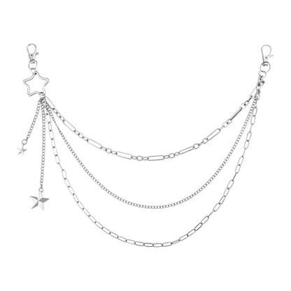 Goth Pants Chain Charms for Women Men Punk Layered Jean Chains Gothic Y2k Pocket Chain for Women Hip Hop Waist Chains - color: Star3