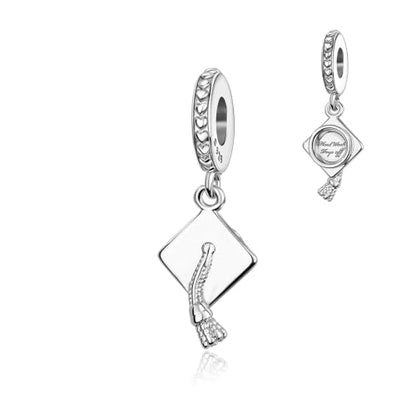 925 Sterling Silver Charms Pendants Mom Heart Dog koi fish Sea Turtle Football Charms for bracelet Pendants Beads Mom Sister Wife Family, Friends, Birthday gifts - style: Doctor's Hat Pendant