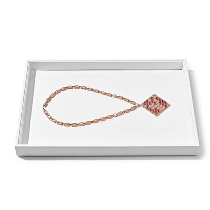 White PU Leather Jewelry Display Tray for Earrings Bracelet Necklace Jewelry Display Flat Tray Catchall - size: 1 Grid