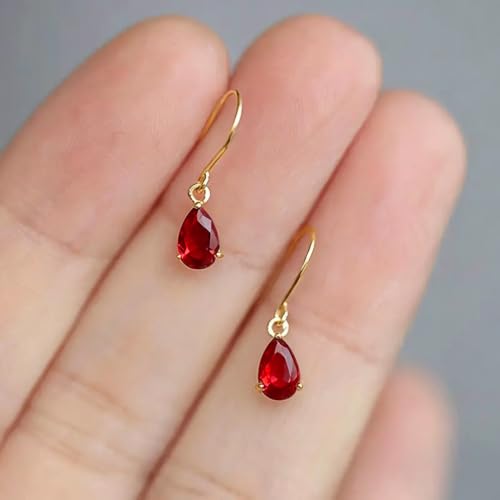 Dainty Drop Earrings with Pear CZ for Women Romantic Jewelry - color: E6608