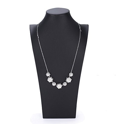 Oirlv Black Leatherette Necklace Pendant Chain Jewelry Bust Display Holder Stand (H15.34) - size: H15.16"