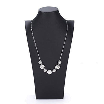 Oirlv Black Leatherette Necklace Pendant Chain Jewelry Bust Display Holder Stand (H15.34) - size: H15.16"