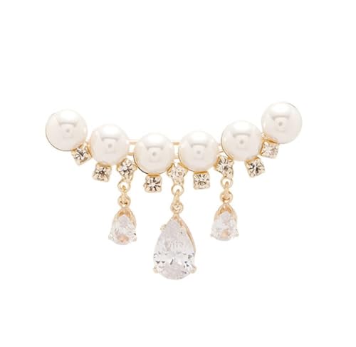Pearl Brooch Sweater Shawl Clips Faux Rhinestone Pearls Brooch Safety Pin Lapel Pin Badge Dresses Clothing Accessories Jewelry