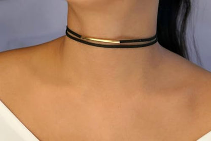 Black Choker Necklaces for Women 90s Red Black Velvet Choker Necklace Thick Thin Chocker Tube Heart Circle Choker Necklace Lace Tatto Collar Necklace Goth Choker Jewelry - style: A1-Tube