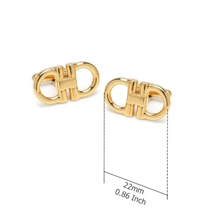 LeCalla 925 Sterling Silver Men's Cufflink | Silver Cufflinks For Men Jewelry | 14K Gold-Plated Cufflinks Business Wedding Shirt Accessories Gift for Son, Father, Husband - style: 14K Horse Bit