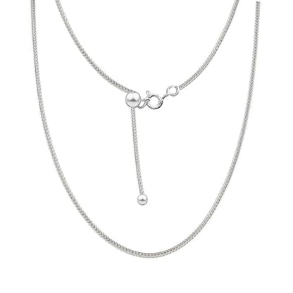 LeCalla 925 Sterling Silver Italian Jewelry Adjustable Chain Necklace, Sliding Bolo Chain Necklace for Women Slider Chain 14 to 24 Inch. - color: Fox-Tail Chain