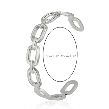 Womens Cuff Bracelets Heart Open Bangle Jewelry - color: Square Silver