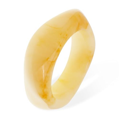Chunky Resin Wide Bangle Bracelets for Women, Trendy Statement Minimalist Acrylic Bracelet Prom Holiday Jewelry Gift - color: Wide Beige