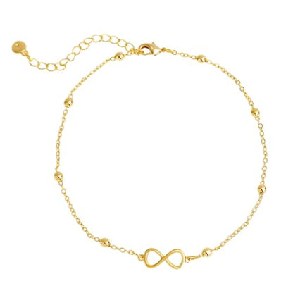 Sonateomber Gold Waterproof Ankle Bracelets for Women, Dainty Cute Adjustable Foot Non tarnish Anklets Summer Beach Jewelry Gifts - color: Inifinity